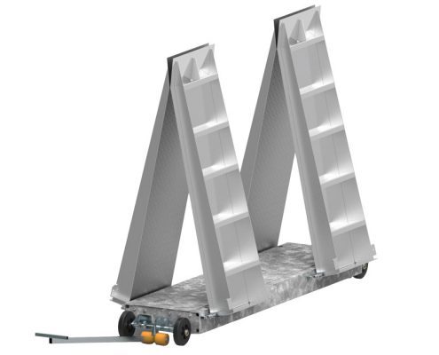 BM3010 mobil bremseprøvestand med opslåede ramper - 3D illustration