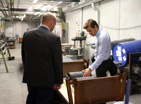 Visit from parliament member in factory