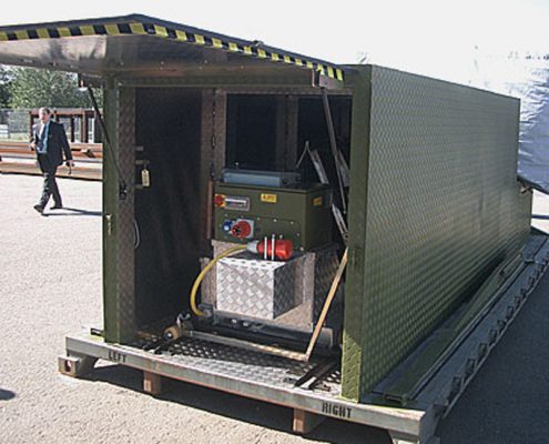 Mobile flatrack containing BM20200 mobile roller brake tester