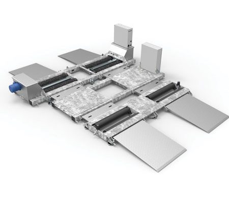 BM20200 mobil testlinie med bremseprøvestand, slitagetester og hastighedstester - 3D illustration