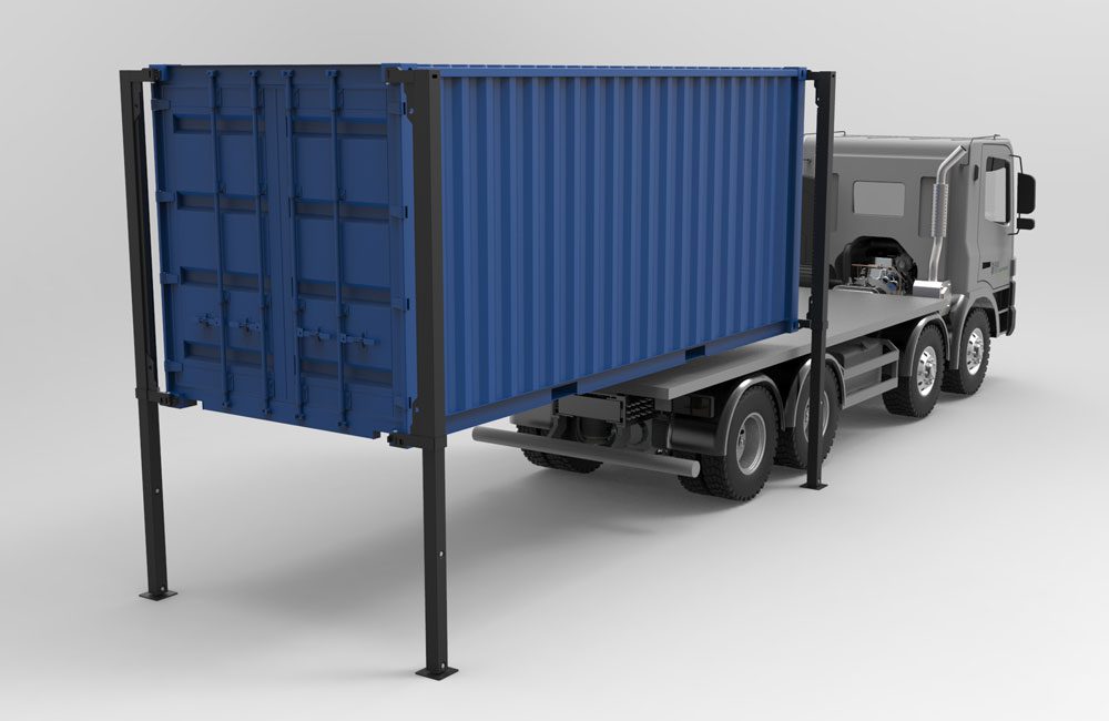 BM90 container lifting system - 3D illustration