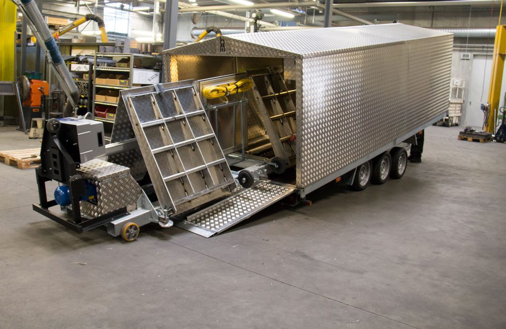 Hard top trailer with mobile roller brake tester