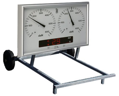 Display til X010 testudstyr monteret på vogn