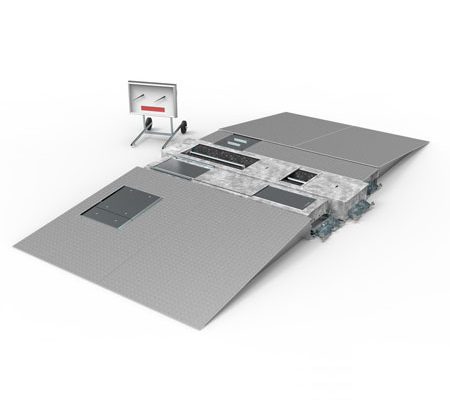 BM4010 mobil testlinie med bremsetester, affjedringstester, sporingstester og slitagetester - 3D illustration