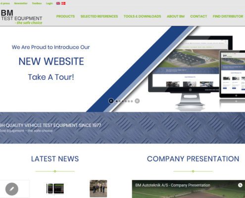 Frontpage of bmtest.dk